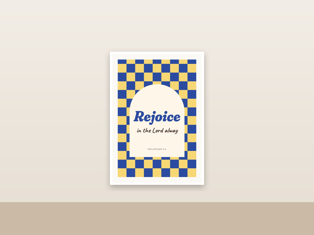 Rejoice in the Lord Always | Philippians 4:4 Trendy Christian Wall Art Printable