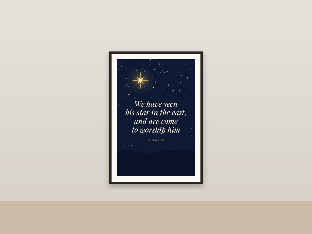 We Have Seen His Star | Matthew 2:2 Starry Night Christmas Printable